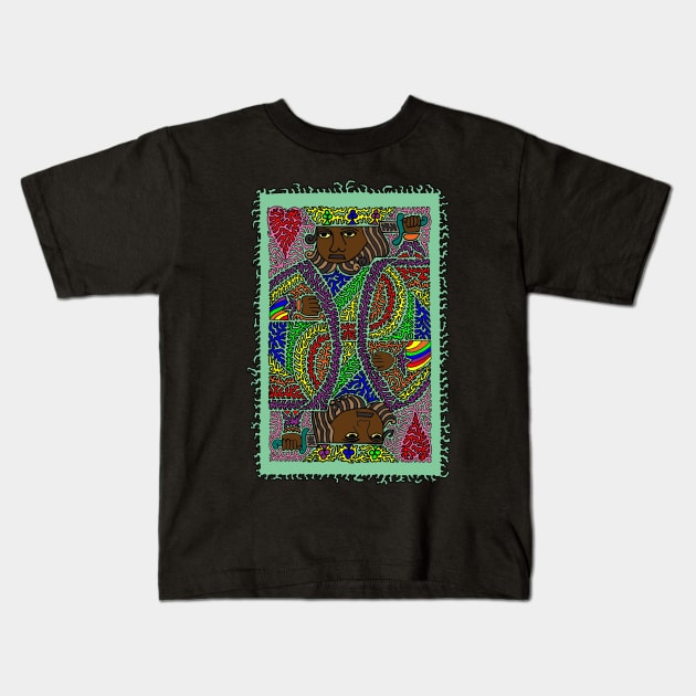 King of Hearts - Rainbow Edition Kids T-Shirt by NightserFineArts